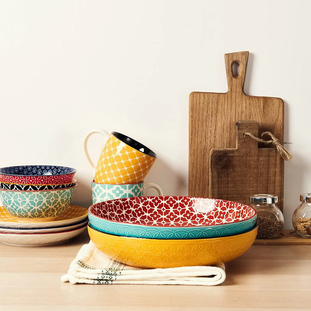 11.5" 2.9 Qt Ceramic Serving Bowls Set of 2 A47557