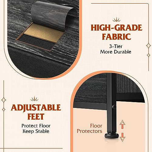 Charcoal Black 5 Drawer Fabric Dresser J92170