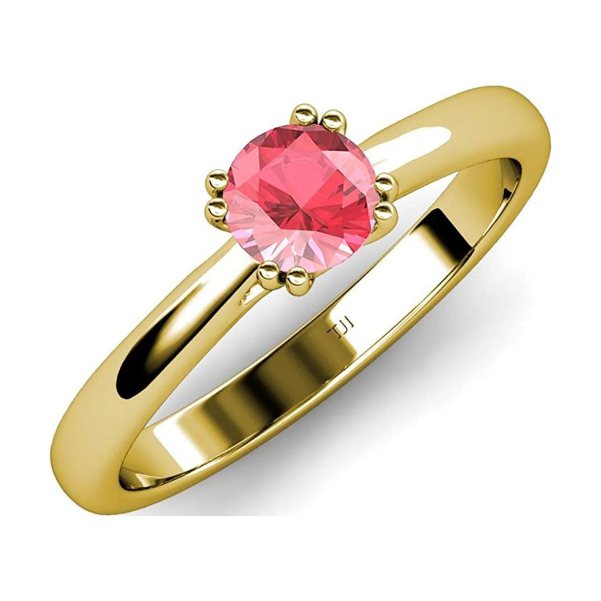 Pink Tourmaline 8 Prong Solitaire Engagement Ring 0.95 ct 14K Yellow Gold Y7143
