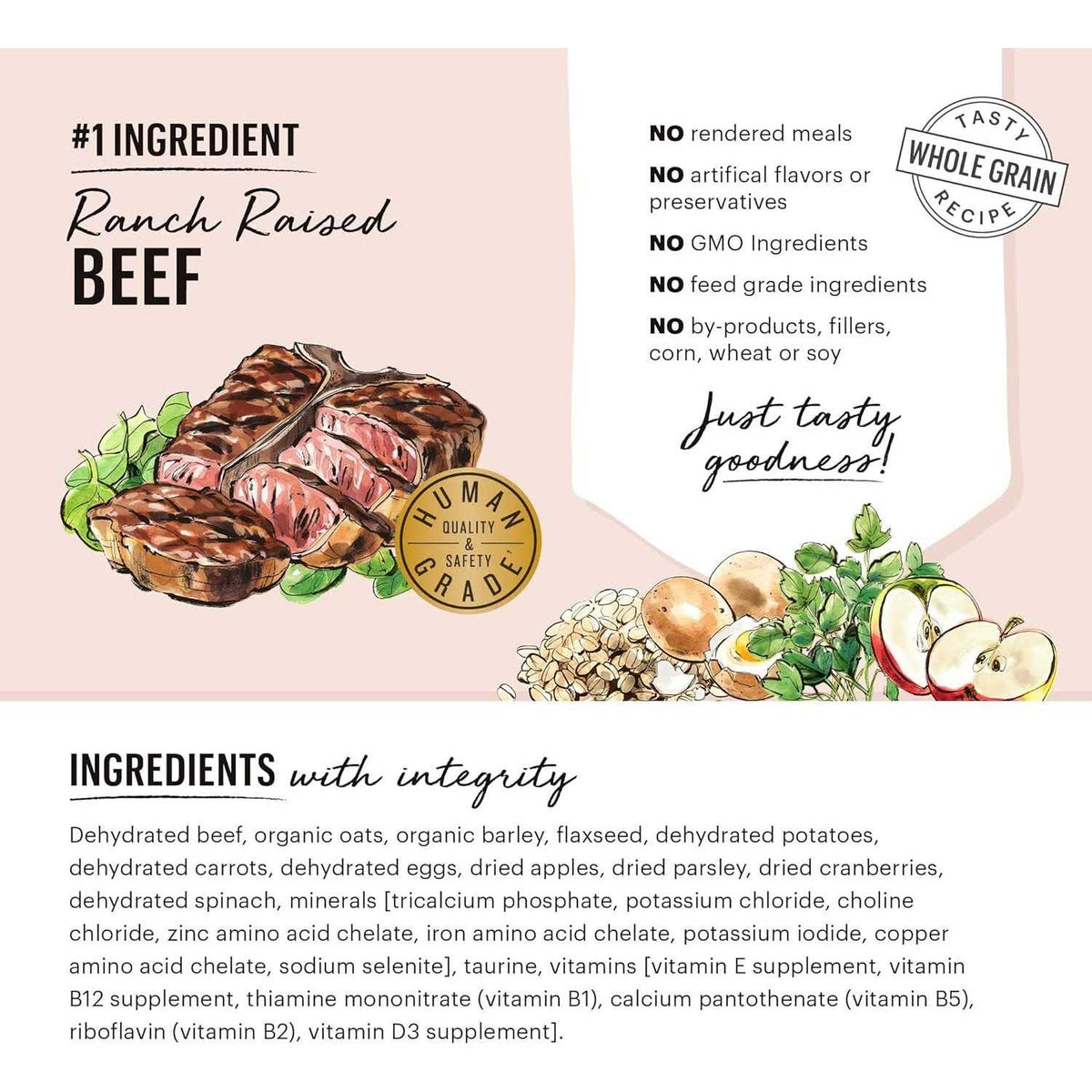 Dehydrated Whole Grain Beef Dog Food N2986