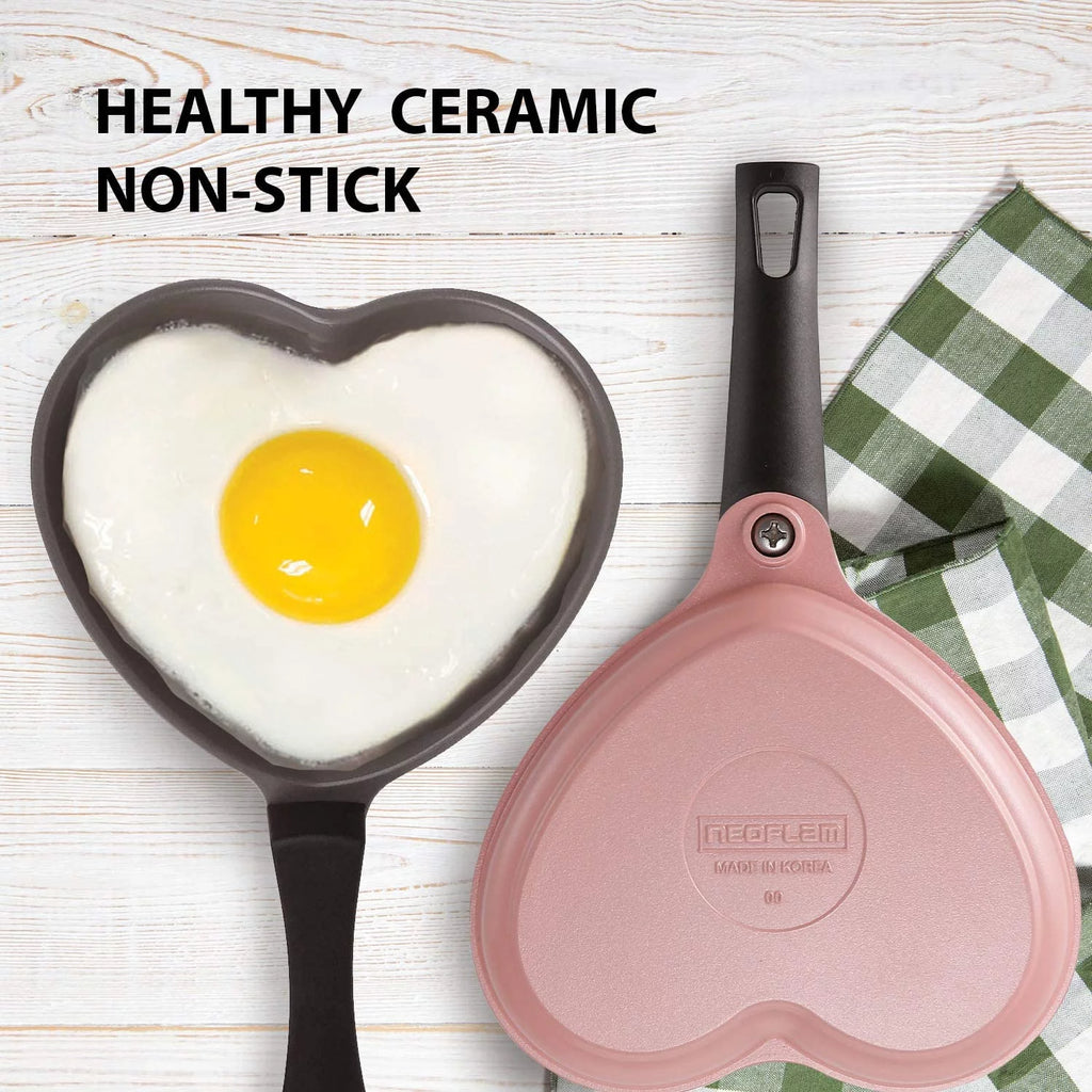 Pink & Red Ceramic Nonstick Heart-Shaped Egg Pan Set X287