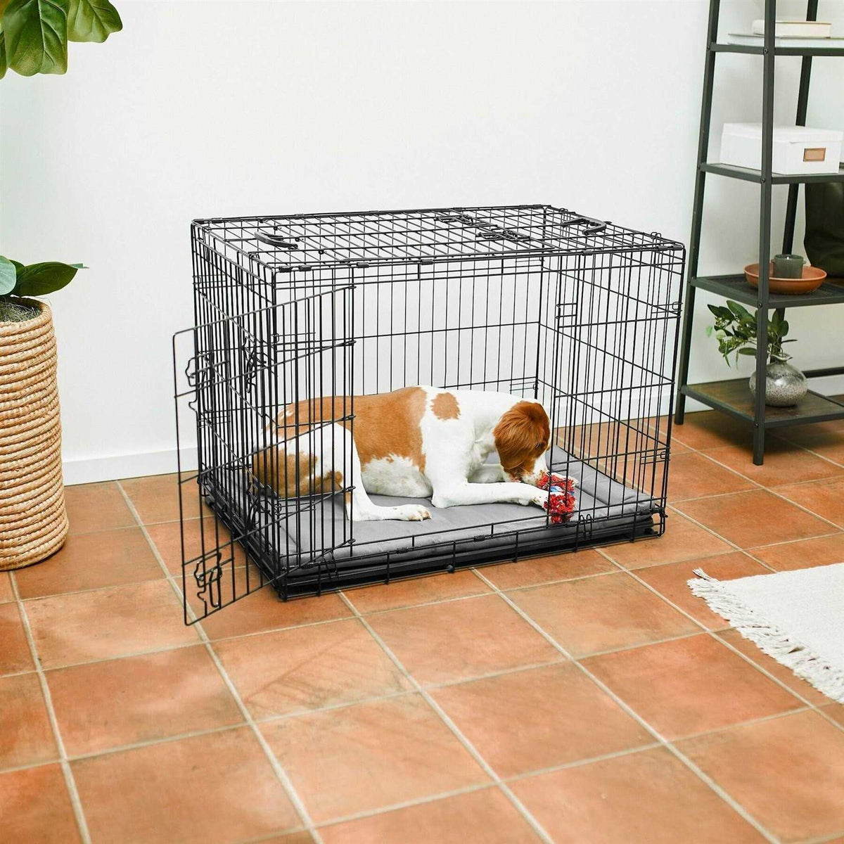 Heavy Duty 3 Door Collapsible Wire Dog Crate U57267