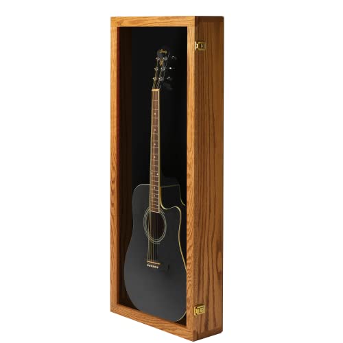 Natural Oak Acrylic Acoustic Guitar Wall Display Case K50756
