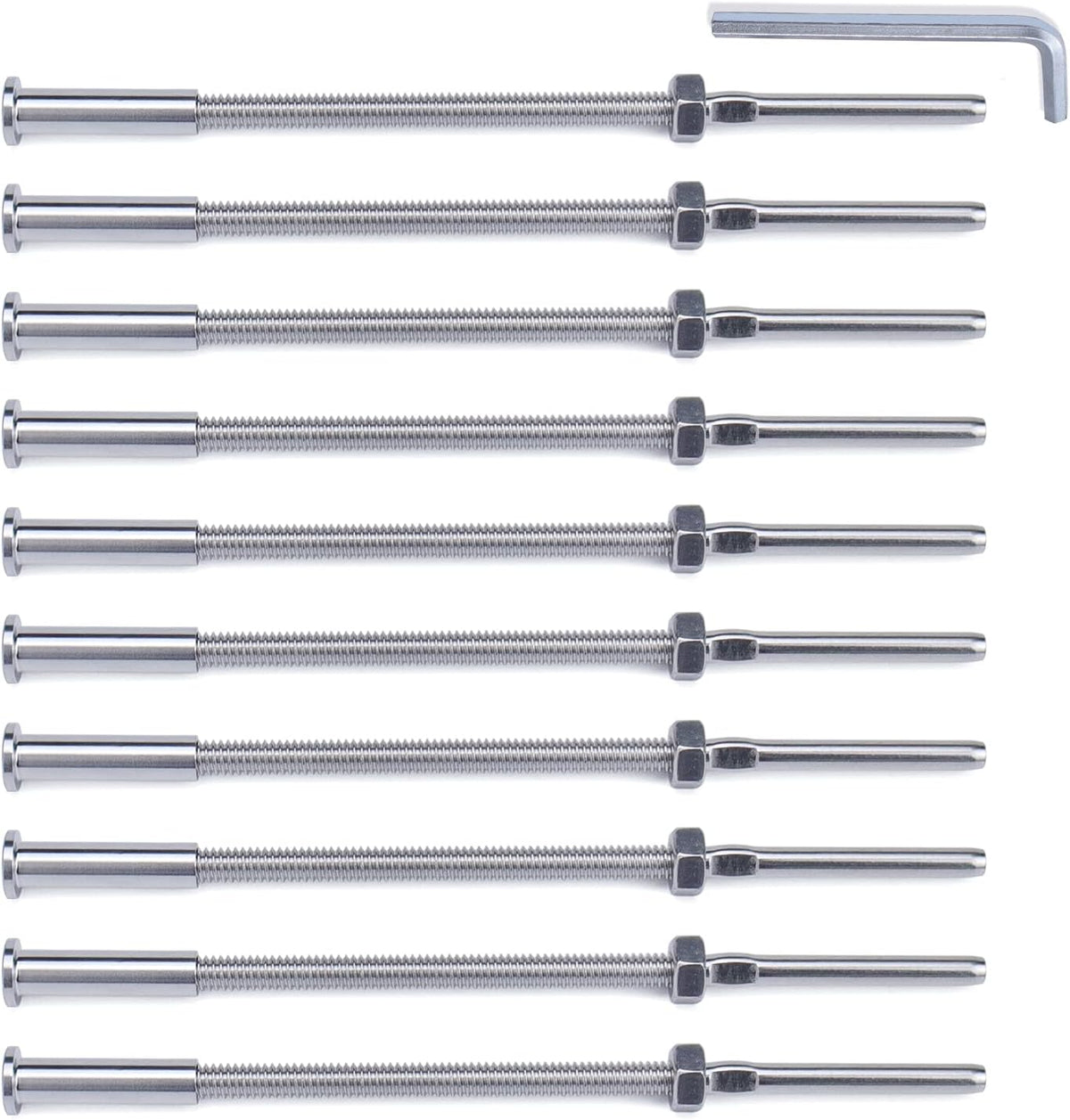 10Pack 1/8 T316 Stainless Steel Cable Railing Kit Hardware E33781
