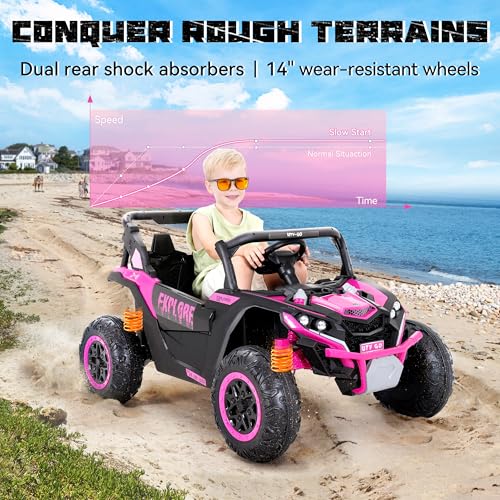 Kids Ride on Car, Electric 4WD Off-Road UTV Truck, 7Ah Battery with Remote Control, Blue G582994
