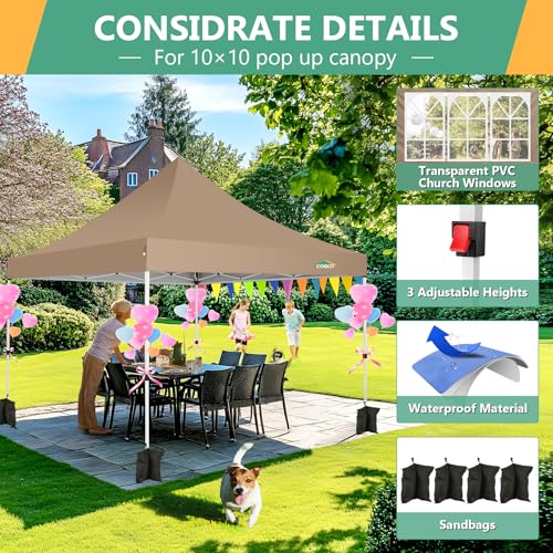 10x30 Pop Up Canopy Tent with 8 Removable Sidewalls, White U7664