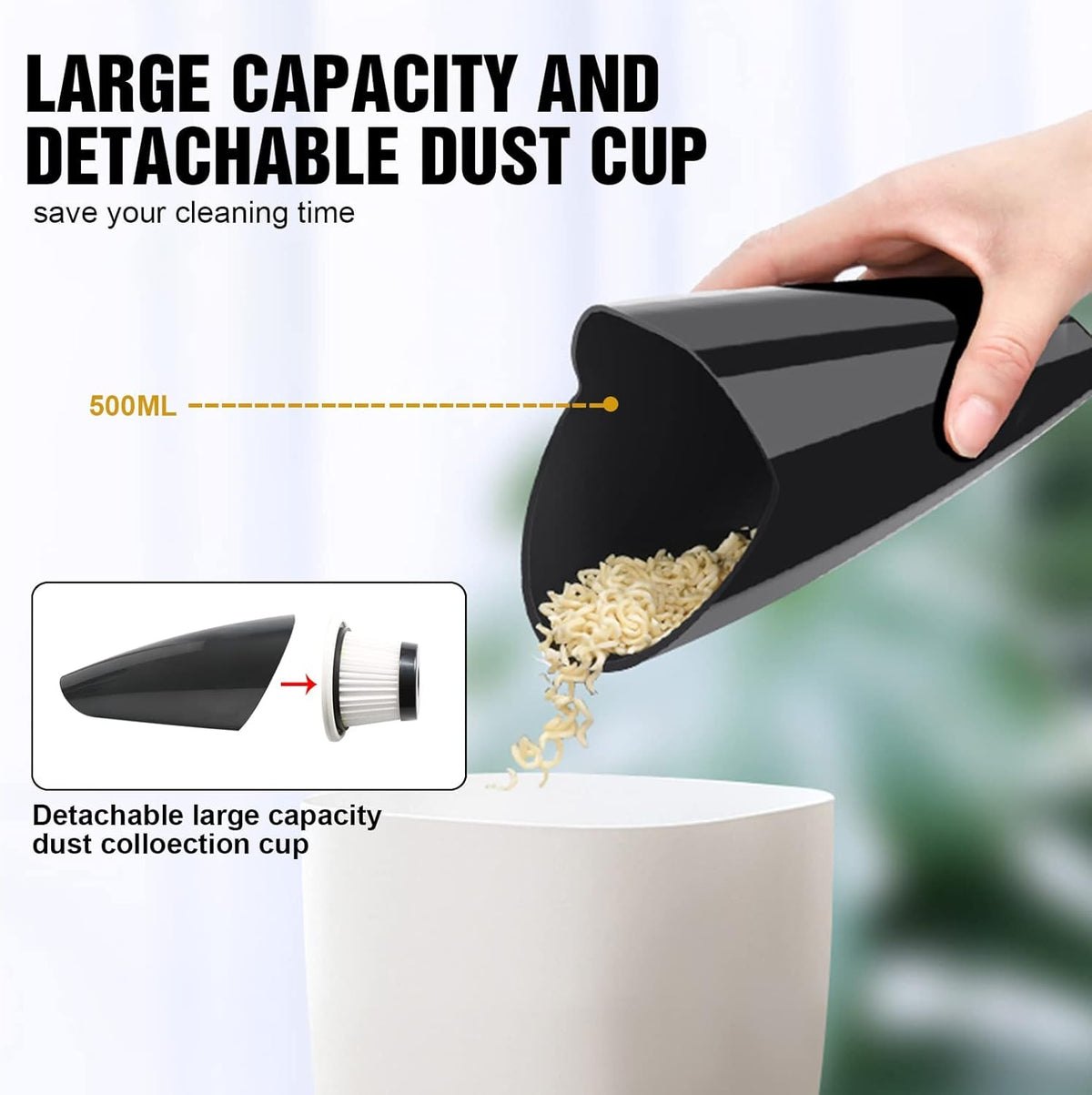 Black 7500Pa Portable Handheld Car Vacuum Pack of 2 L337