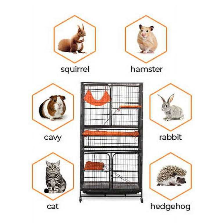 4-Tier Wire Cat Cage Pet Enclosure with Removable Wheels V803