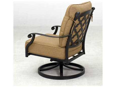 Antique Bronze Cast Aluminum Swivel Rocker Club Chair O931783