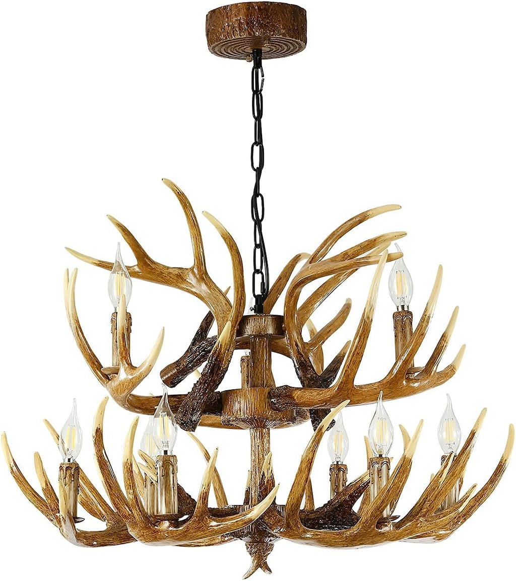 Antler Chandelier 9 Lights E12 Base I3893