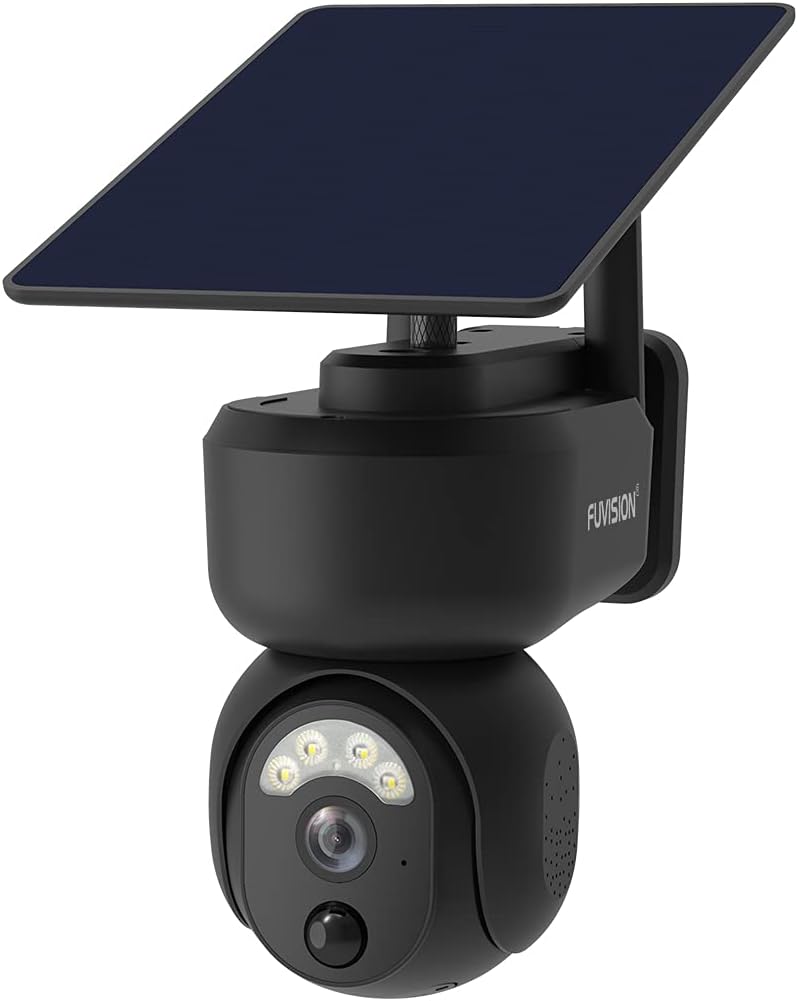 Solar Security Camera Outdoor Wireless WiFi Pan 360° View Rechargeable Battery Color Night Vision J2949