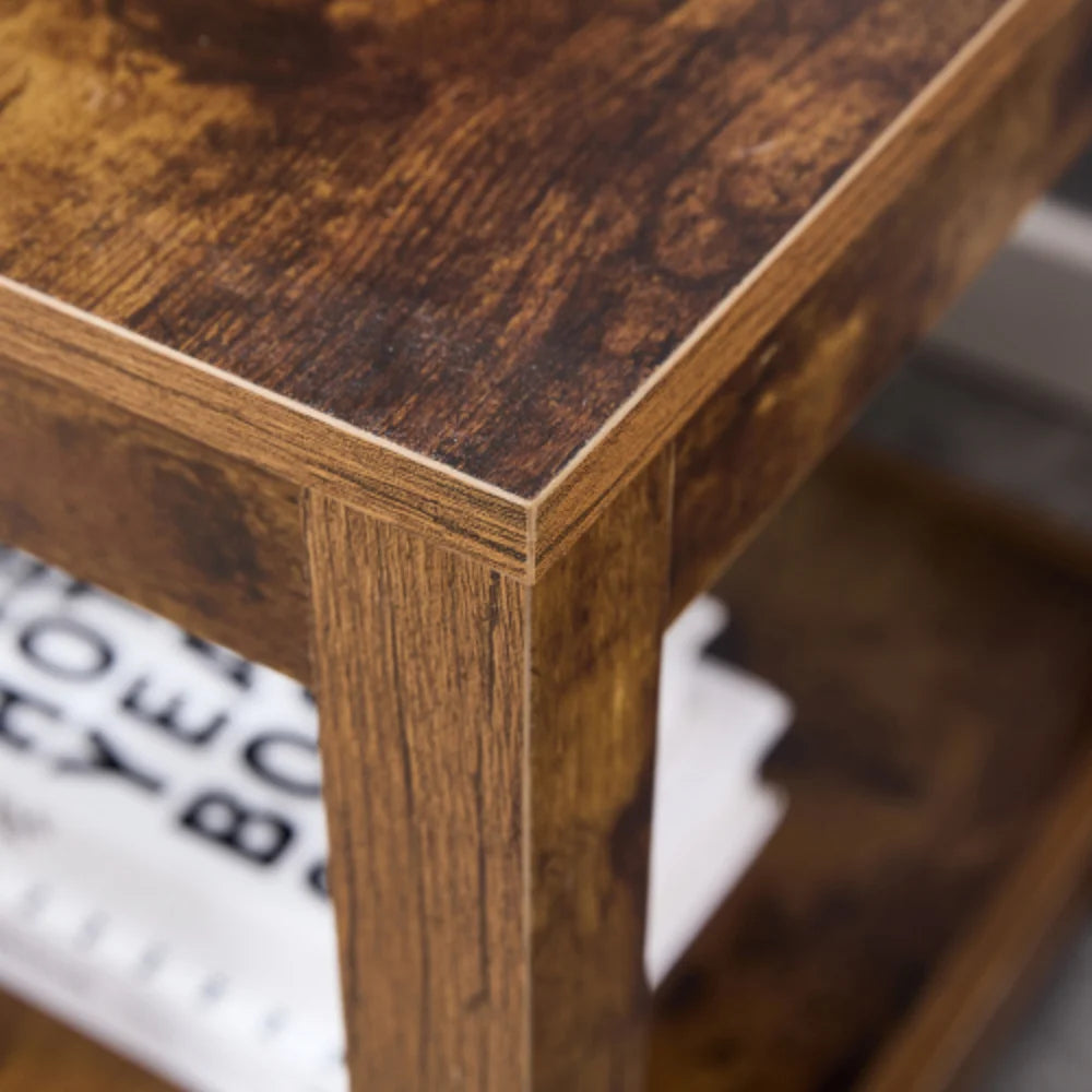 Rustic Brown 2-Tier Side Table C557