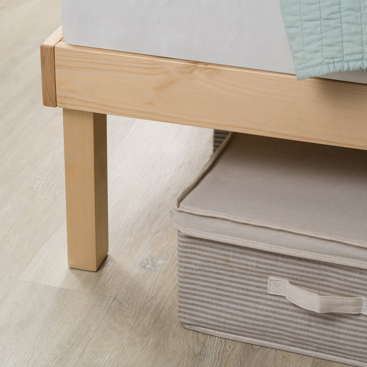 King Wood Platform Bed Frame with Headboard J90711