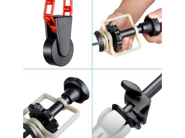 Photography 4 Roller Wall Mounting Manual Background Support System with Two Four-Fold Hooks and Six Expand Bars B566