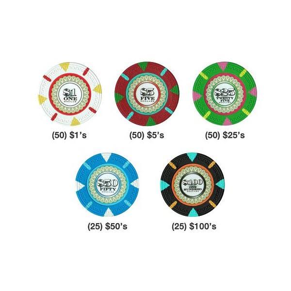 200ct Clay Gaming Chip Set in Carousel P7474