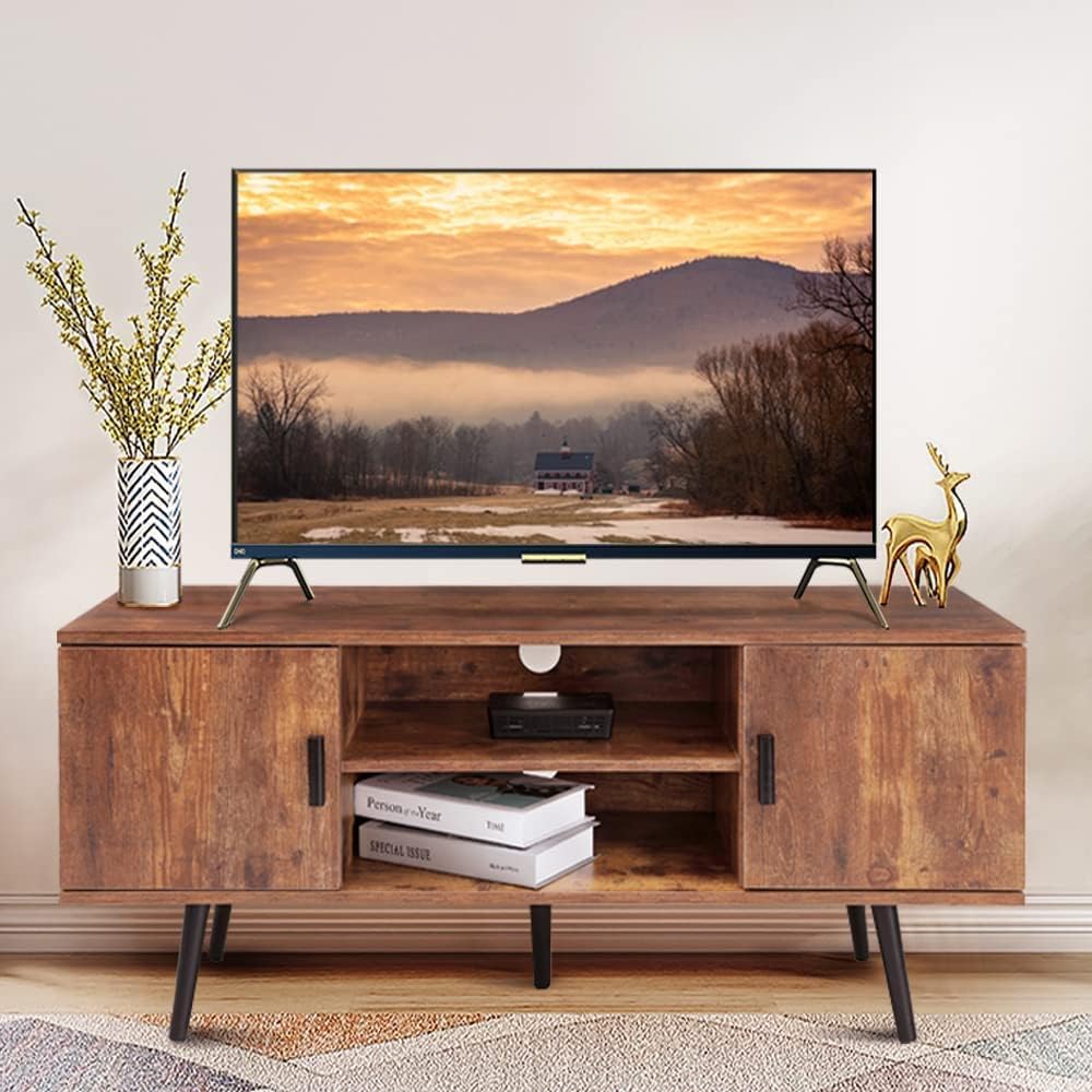 Rustic Brown TV Stand with 2 Storage Cabinet F992561