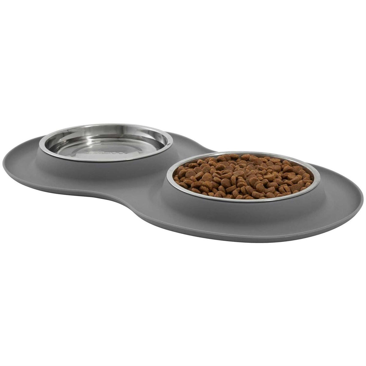 Double Stainless Steel Pet Bowl with Silicone Mat W4766