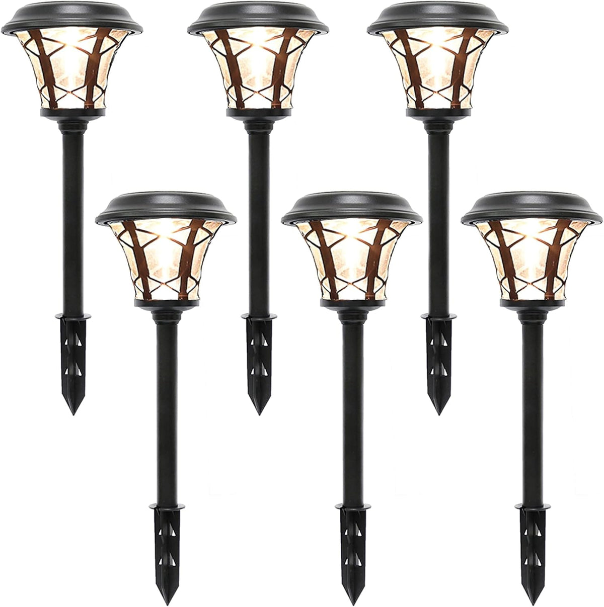 6 Pack Solar Powered Pathway Lights, Warm White R681