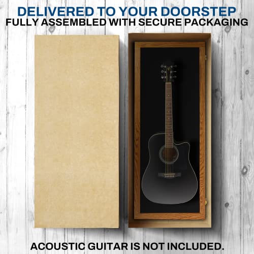 Natural Oak Acrylic Acoustic Guitar Wall Display Case K50756