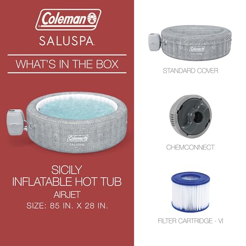 Grey Large Round Inflatable Hot Tub with 180 AirJets and EnergySense Cover Q309