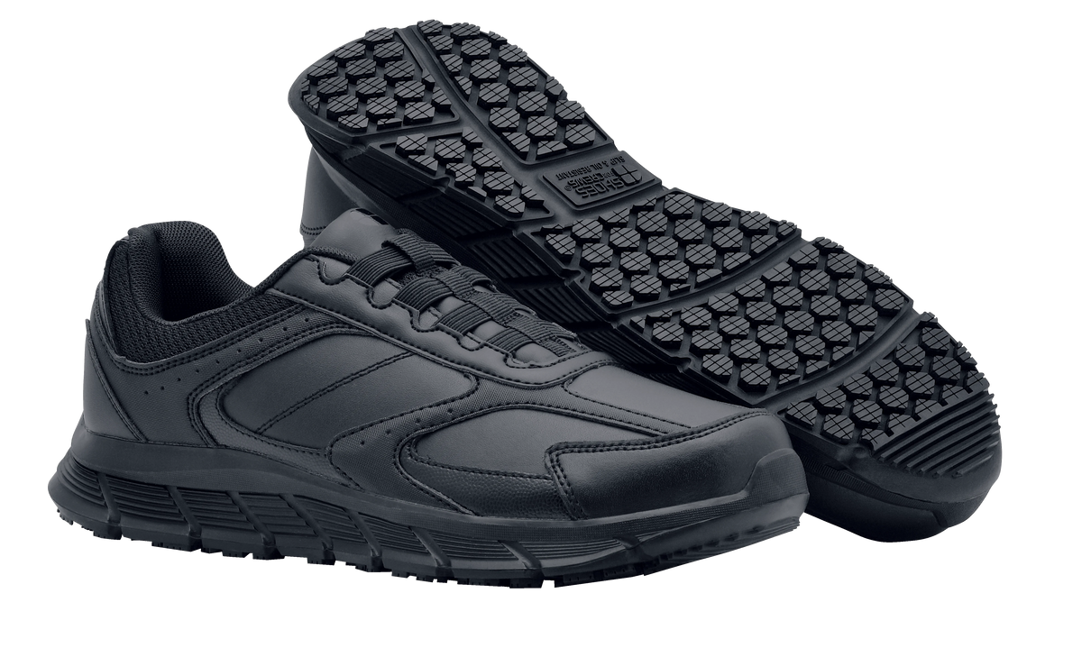 Black Slip Resistant Water Resistant Work Shoes P384284