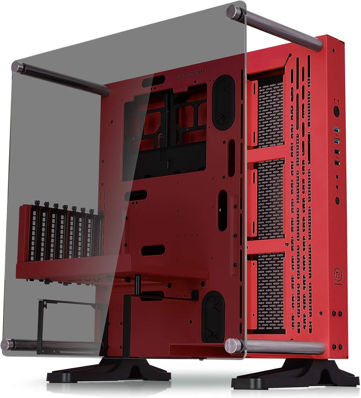 Black Mini ITX Open Frame Tempered Glass Computer Case E389787