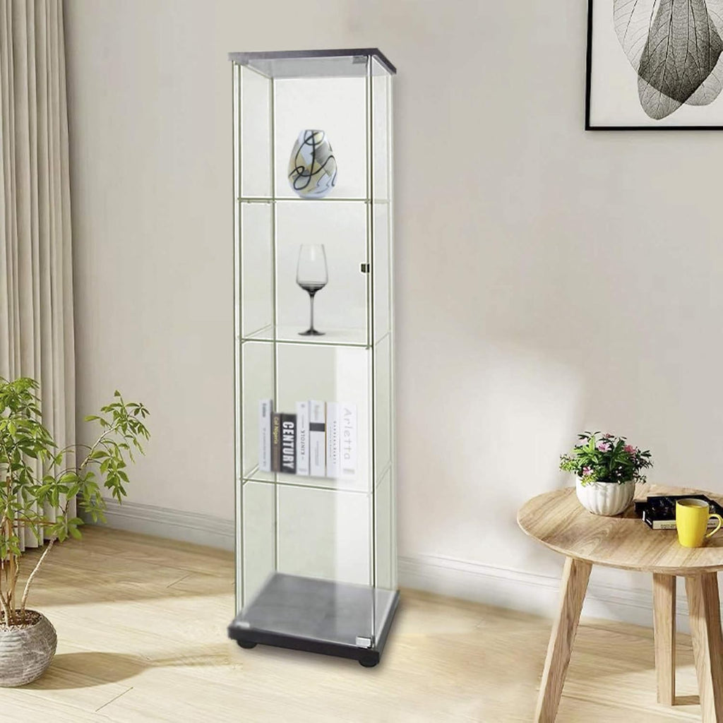 Glass-Door 4-Shelf Curio Cabinet M8265