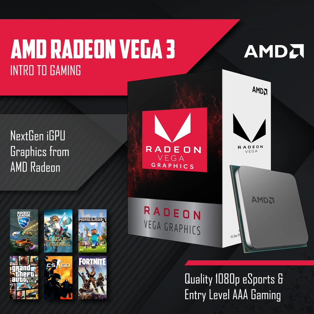 AMD Athlon 3000G Gaming Desktop with 500GB SSD and 16GB DDR4 RAM V106795