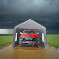 Grey Heavy Duty Portable Carport Canopy Tent with Sidewalls S593