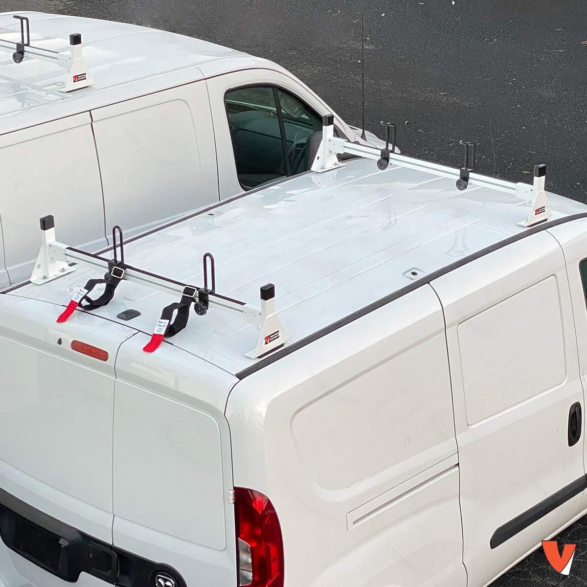 White Steel Ladder Roof Rack D974