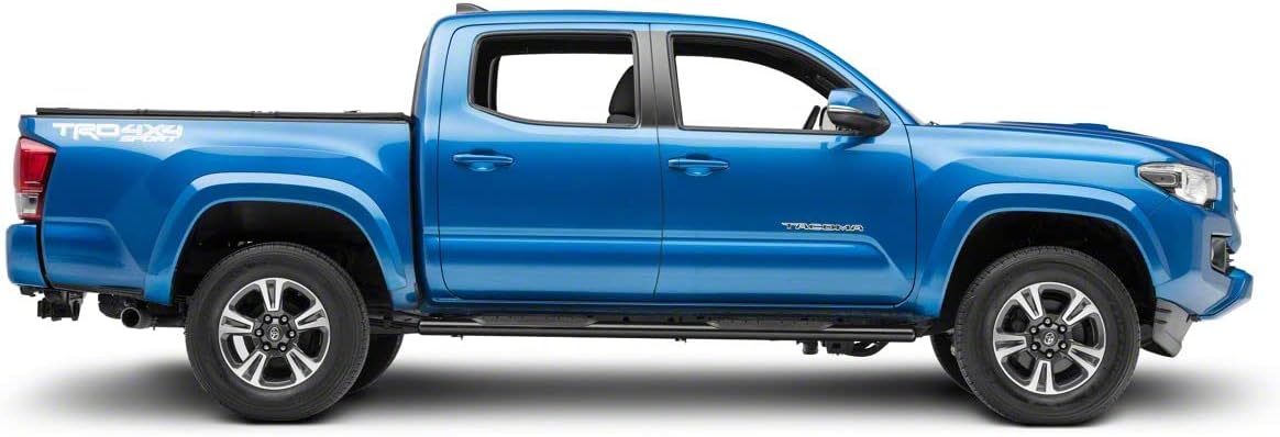 Black 4-Inch Oval Straight End Side Step Bars D314775