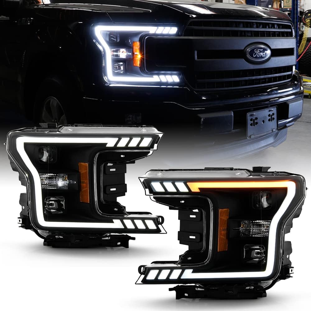 2018-2020 Ford F150 Black Smoked LED Projector Headlights G479138