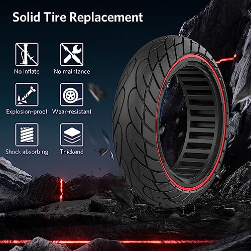 10x2.50 Solid Rubber Tubeless Scooter Tire 2pc Red M51688