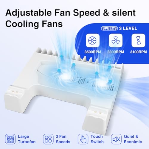 PS5 Slim Stand with Cooling Fan and Controller Charging Station White G2131