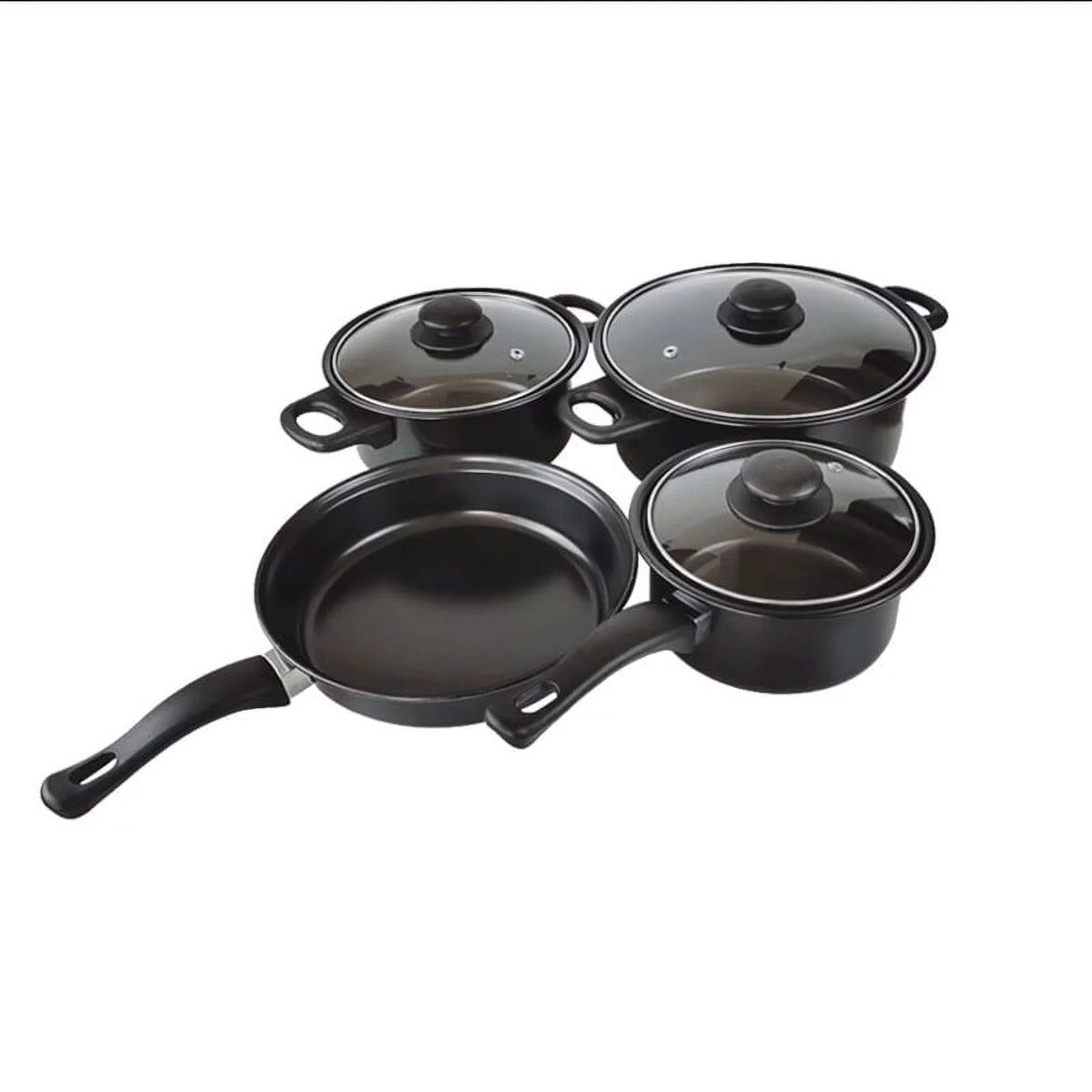 13 Piece Non-Stick Cast Iron Cookware Set with Glass Lids Y733446