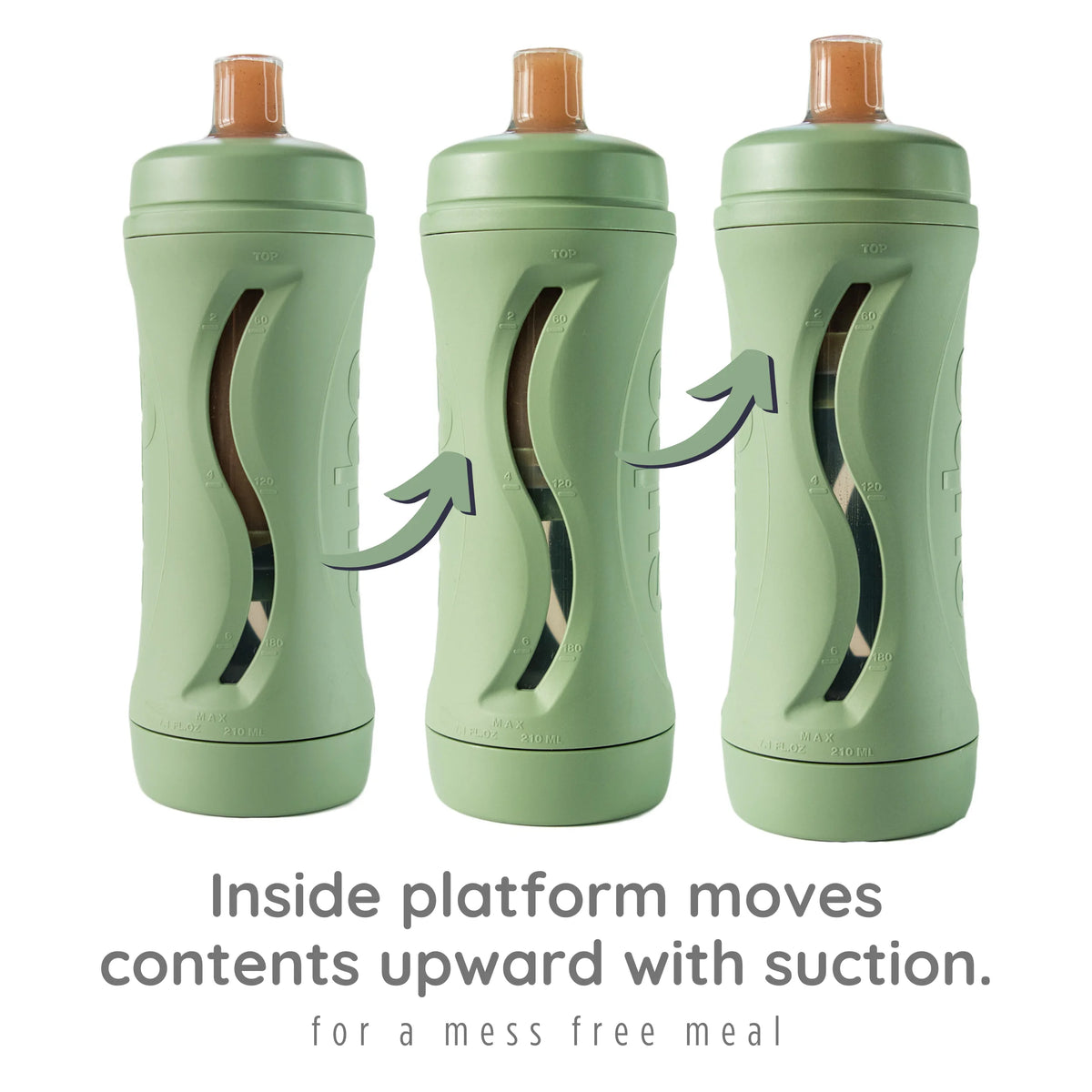 Baby Food Bottle Self Feeder Reusable Silicone Cup Sage Y186