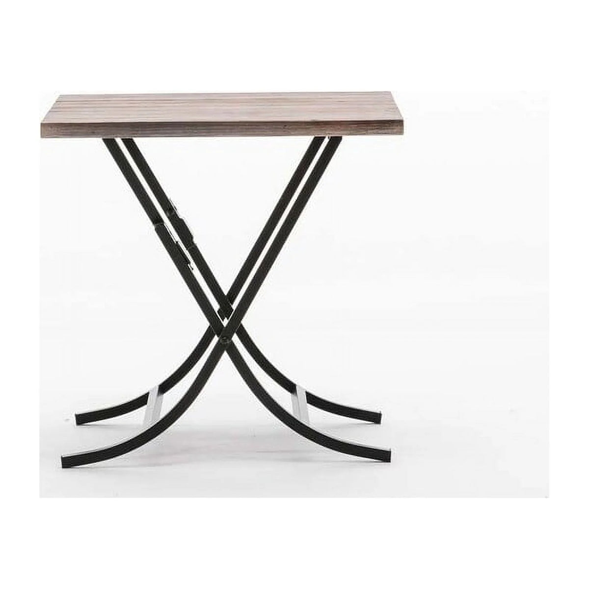 Folding Industrial Wood and Metal End Table G527