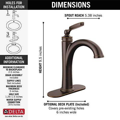 Brushed Nickel Single Hole Bathroom Faucet with Metal Push-Pop Drain Assembly G780577