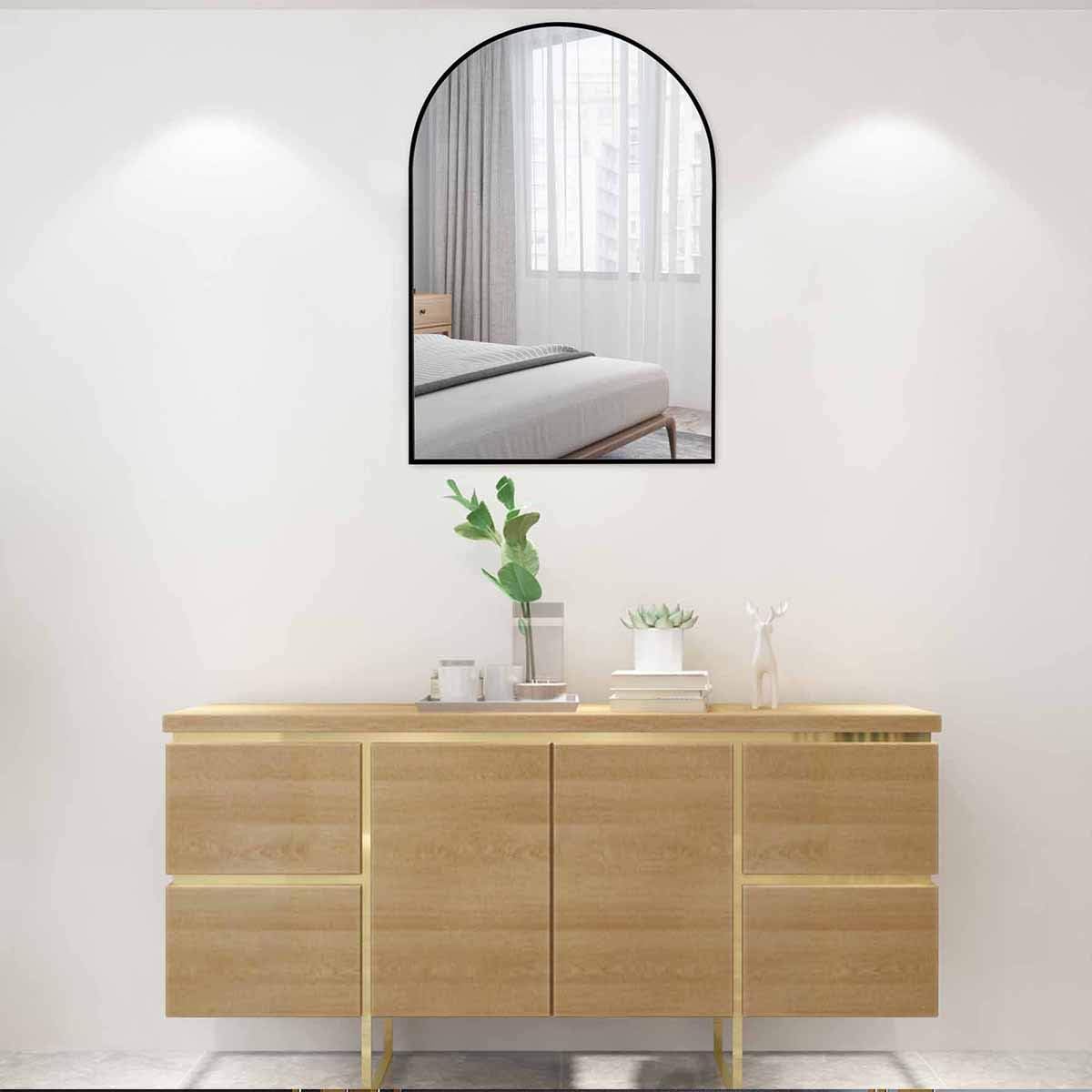 Black 24 x 36 Inch Wall Mounted Vanity Mirror H746