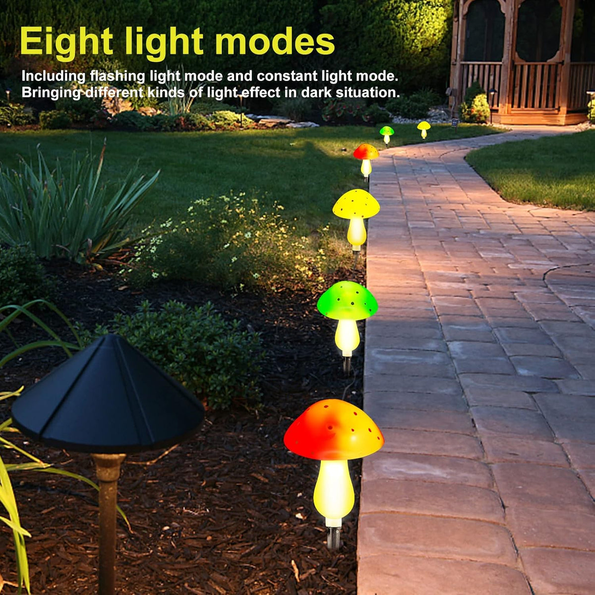 Solar Mushroom Lights Outdoor Waterproof LED Landscape Pathway Lights T2555