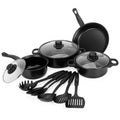 13 Piece Non-Stick Cast Iron Cookware Set with Glass Lids Y733446