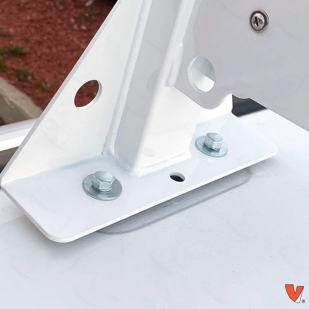 White Steel Ladder Roof Rack D974