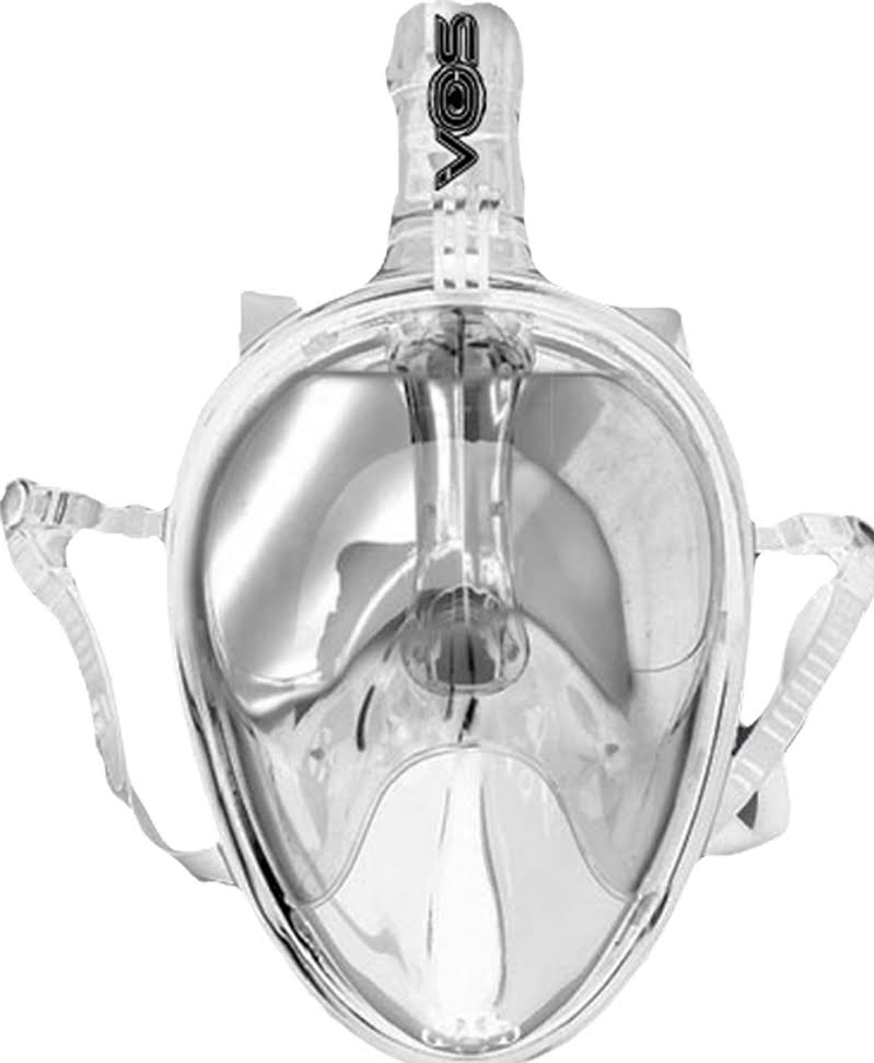 White Full Face Snorkel Mask with Action Camera Mount Z15597