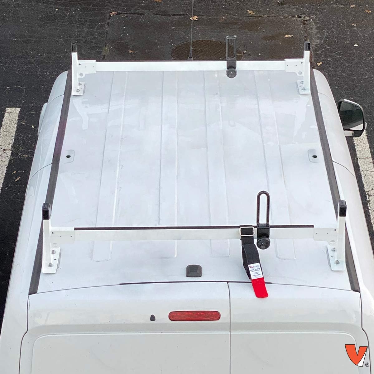 White Steel Ladder Roof Rack D974