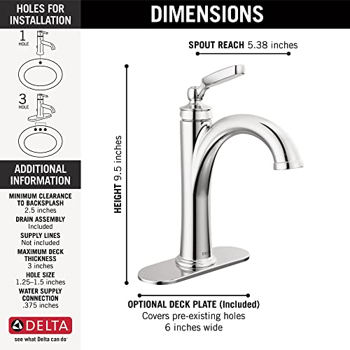 Brushed Nickel Single Hole Bathroom Faucet with Metal Push-Pop Drain Assembly G780577