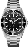 Stainless Steel Quartz Watch with Black Dial Z896