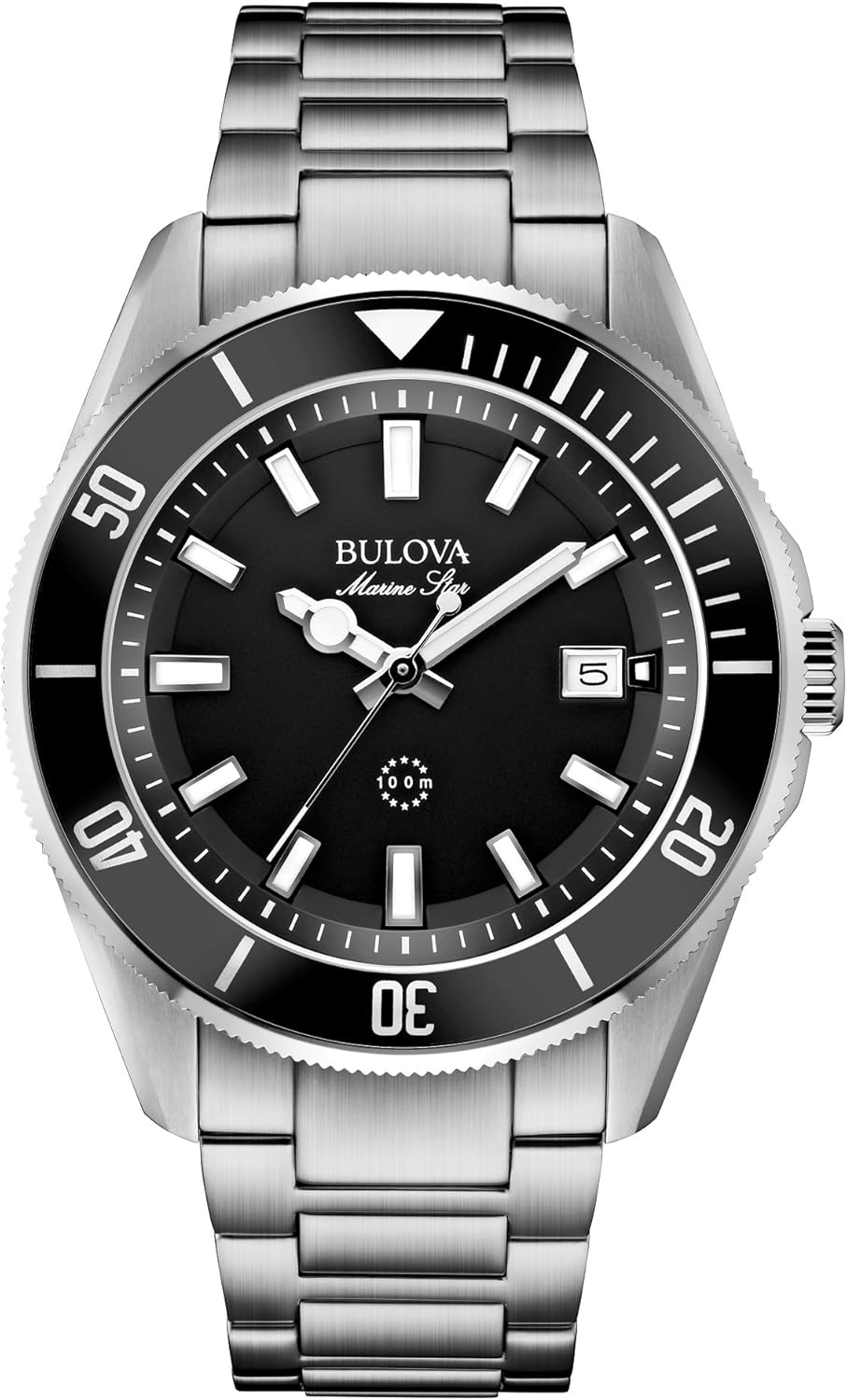 Stainless Steel Quartz Watch with Black Dial Z896