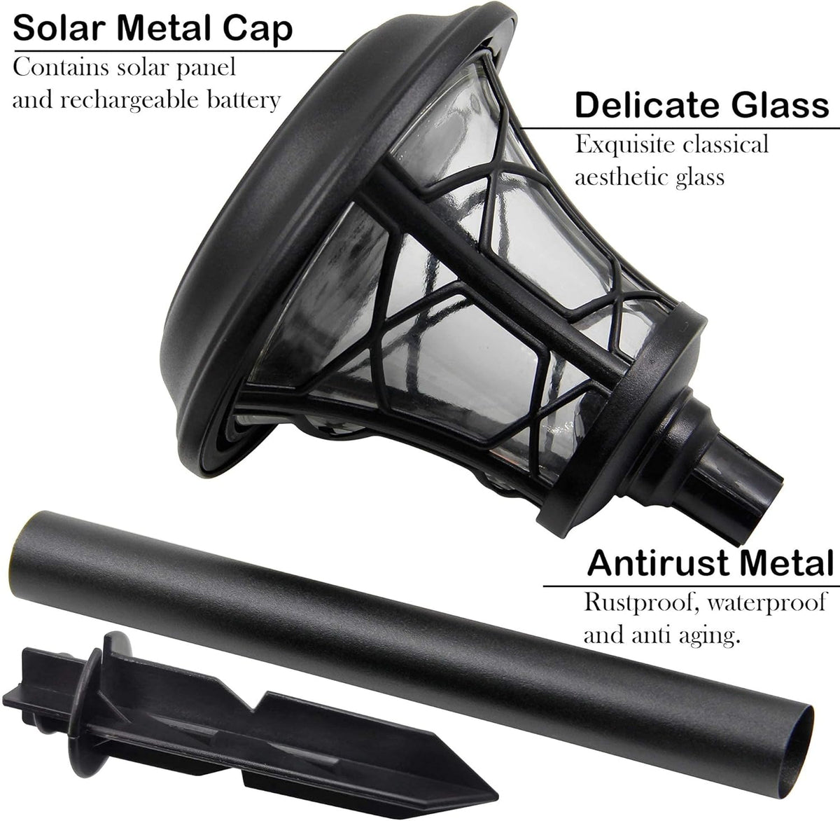 6 Pack Solar Powered Pathway Lights, Warm White R681
