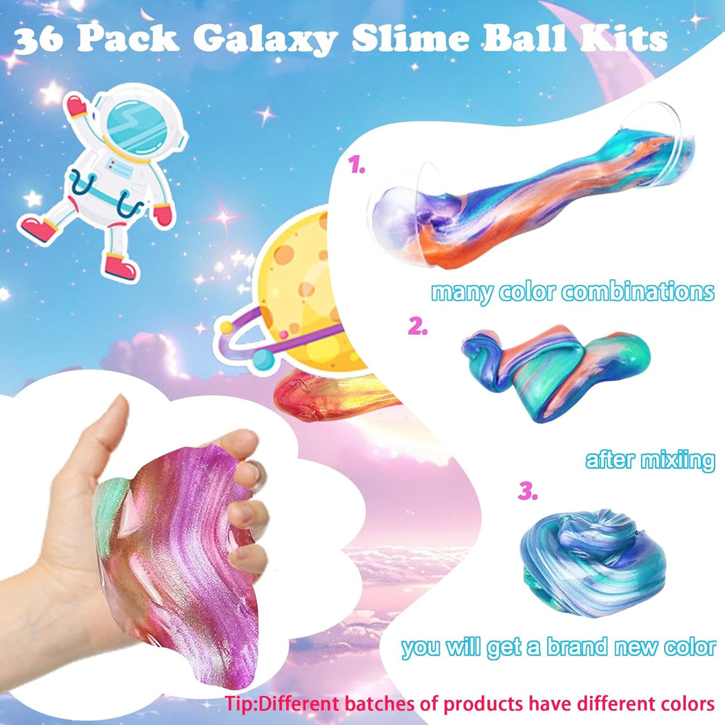 36 Pack Slime Party Favors, Stretchy Non-Sticky Crystal Slime L368