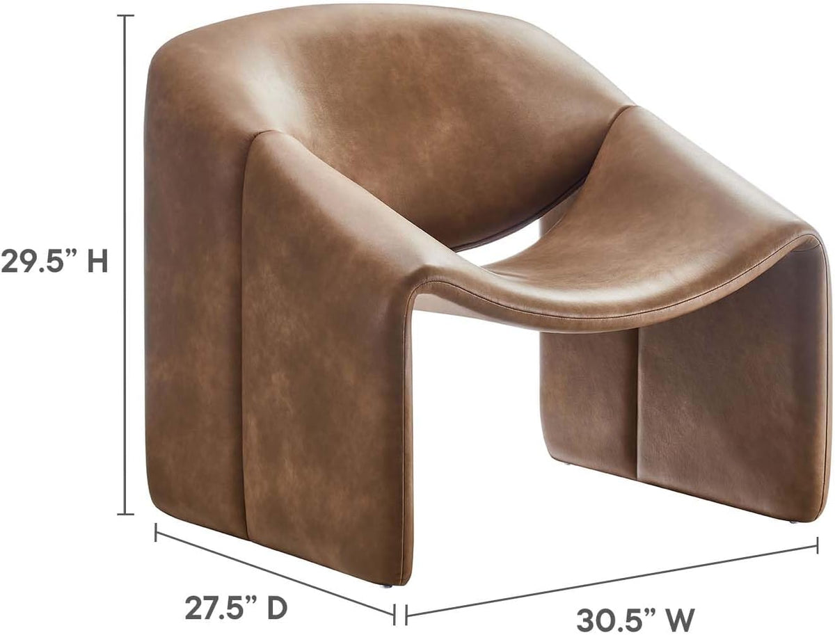 Faux Leather Brown Accent Armchair N314881